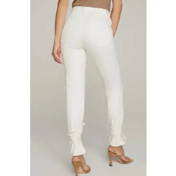 Good American Good Boy Ankle Wrap Pants White Denim Curvy Jeans | Sz 2 / 26 NEW! - Picture 3 of 12